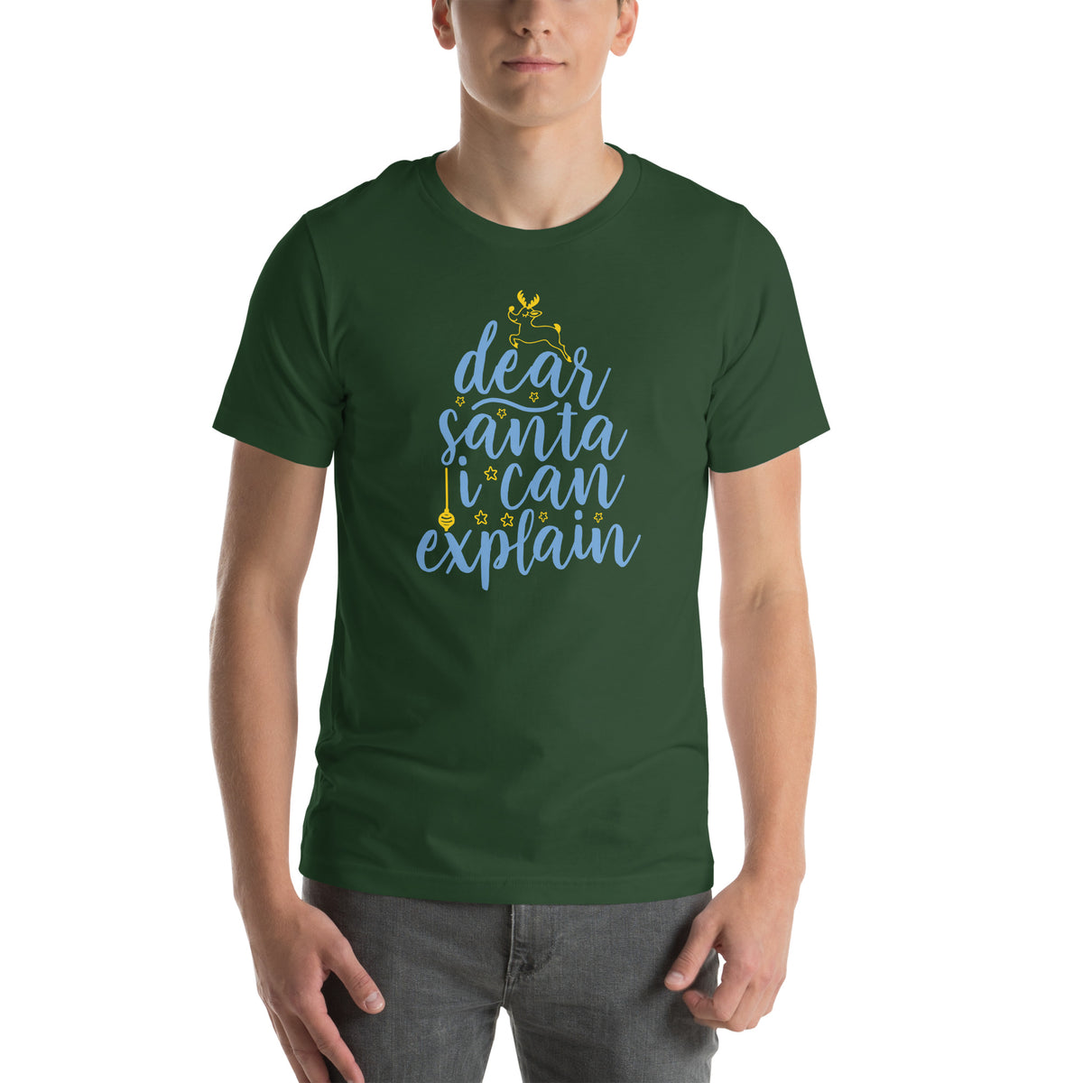 Dear Santa, I Can Explain Christmas – Tree Script Unisex T-Shirt