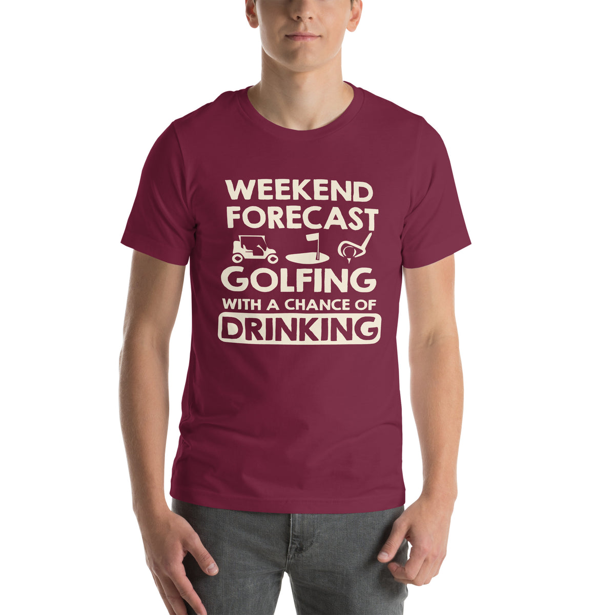 Weekend Forecast: Golfing with a Chance of Drinking Unisex T-Shirt