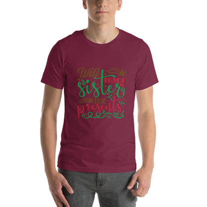 Will Trade Sister for Presents Christmas – Starry Script Unisex T-Shirt