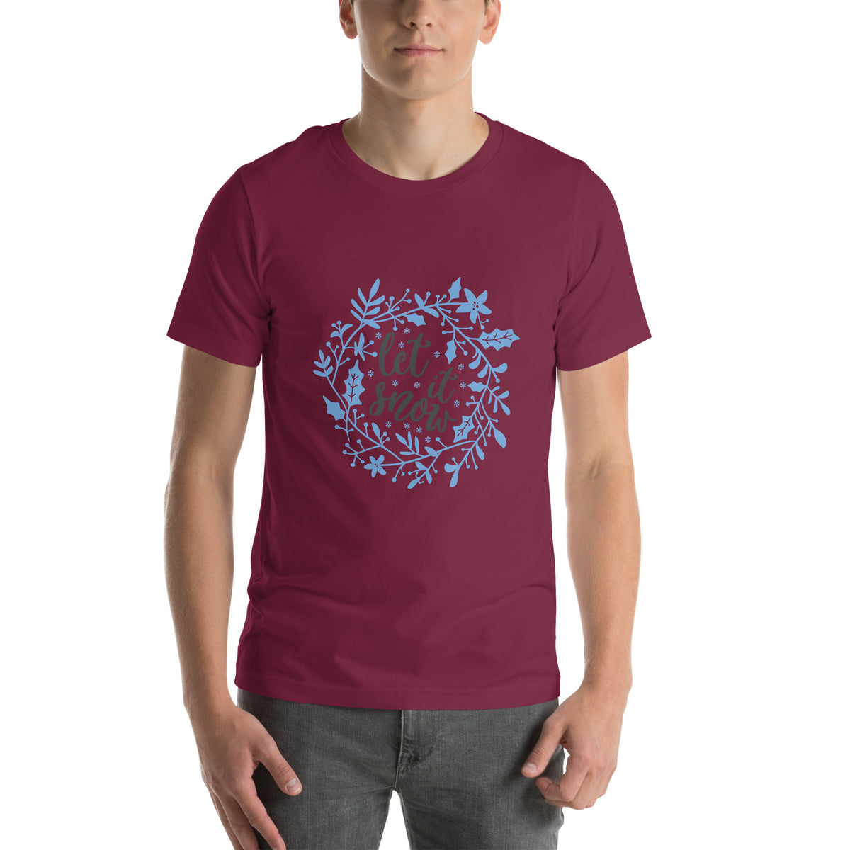 Let It Snow Christmas – Holly Wreath Unisex T-Shirt