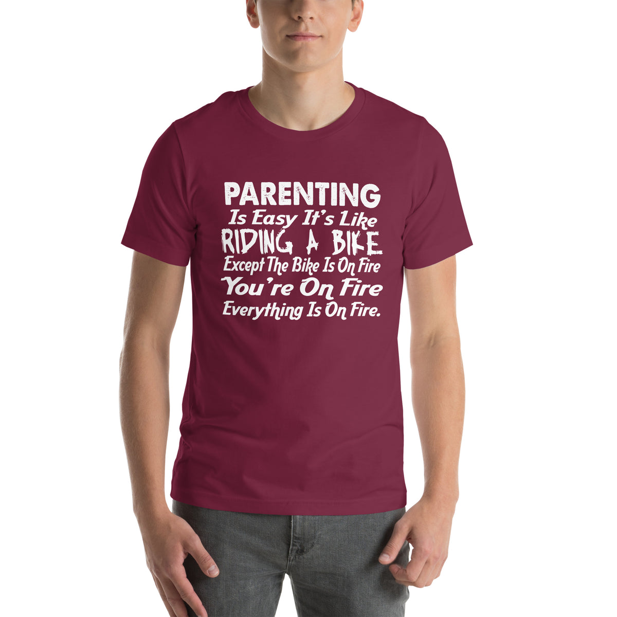 Parenting Is Easy, It's Like Riding a Bike Unisex T-Shirt