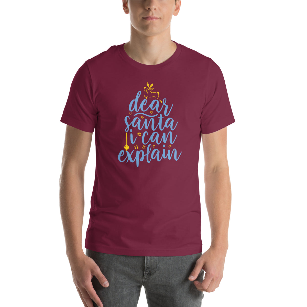 Dear Santa, I Can Explain Christmas – Tree Script Unisex T-Shirt