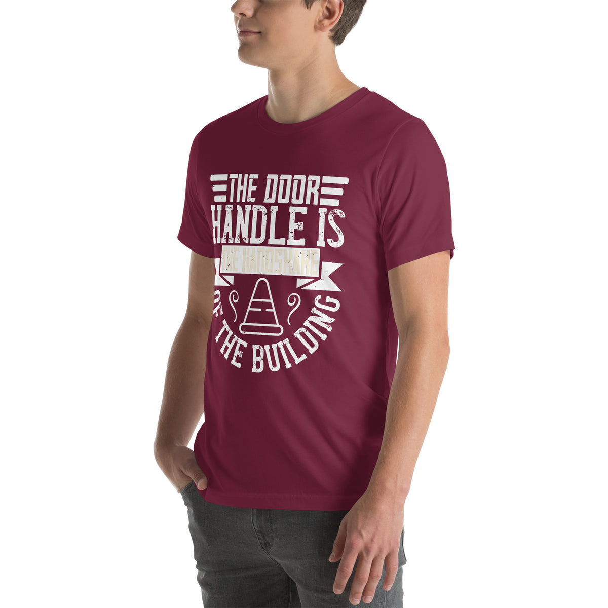 The Door Handle Is the Handshake of the Building Unisex T-Shirt