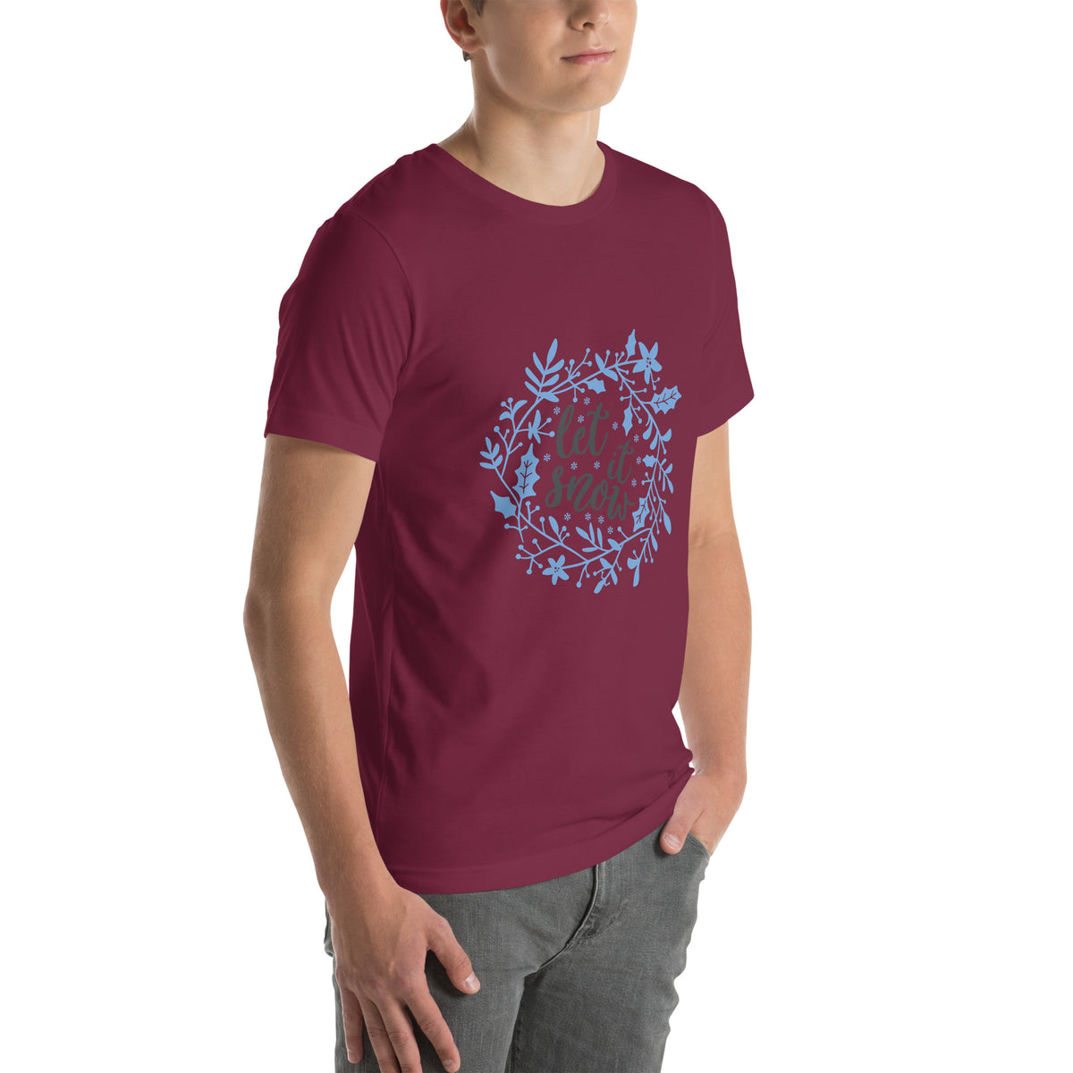 Let It Snow Christmas – Holly Wreath Unisex T-Shirt