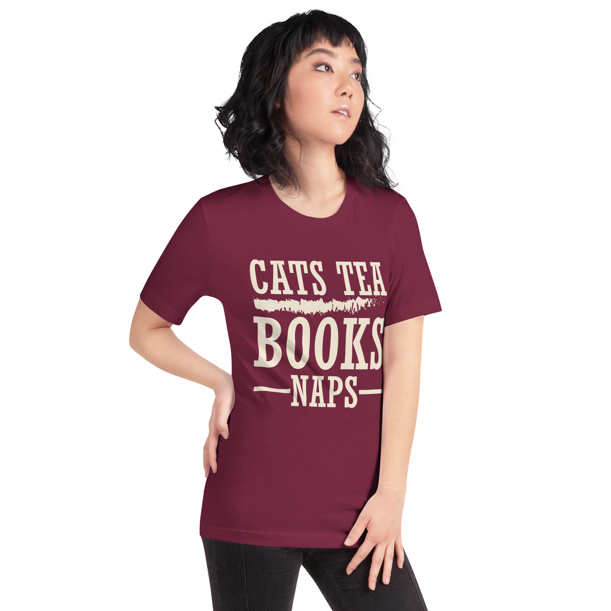 Cats Tea Books Naps Unisex T-Shirt
