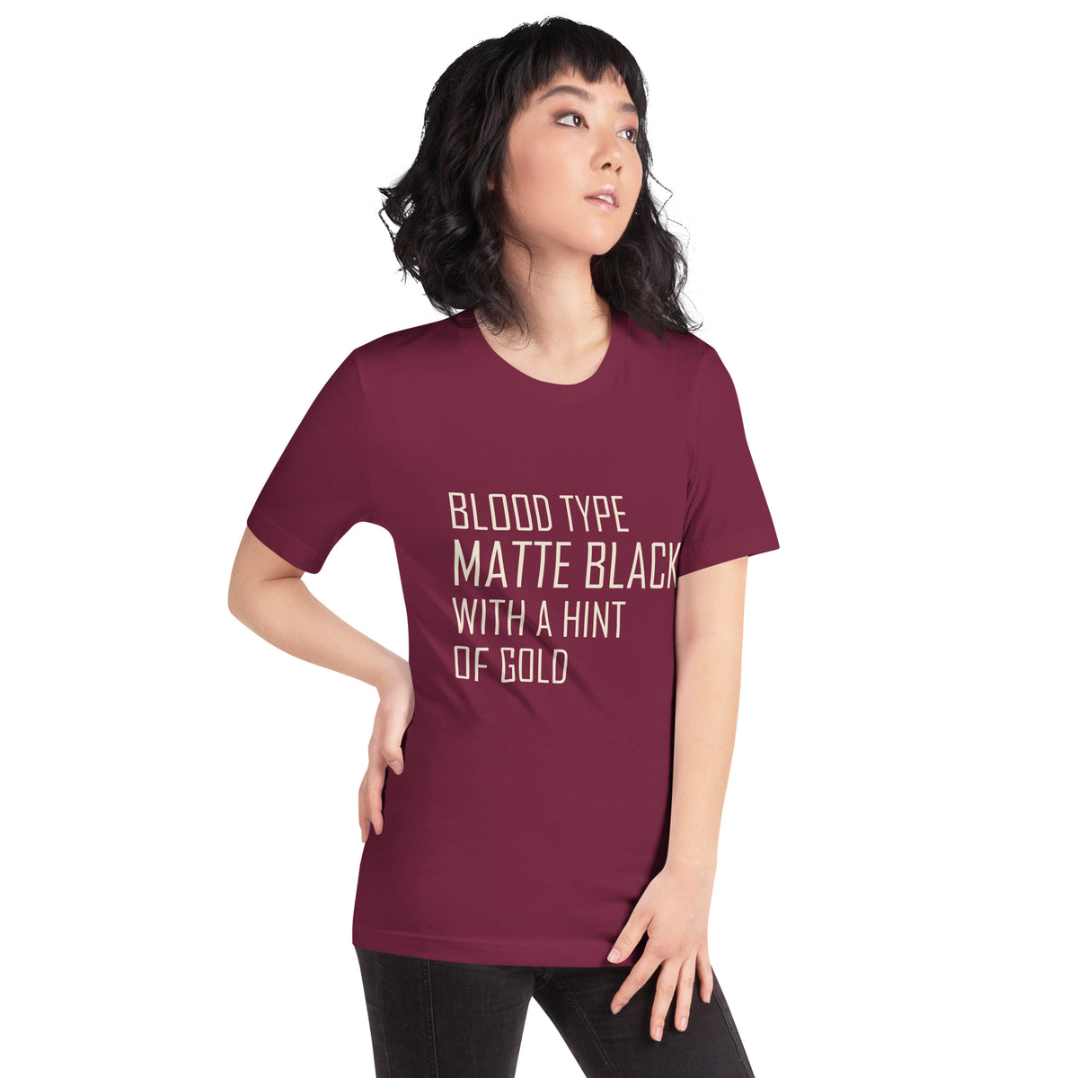 Blood Type Matte Black with a Hint of Gold Unisex T-Shirt