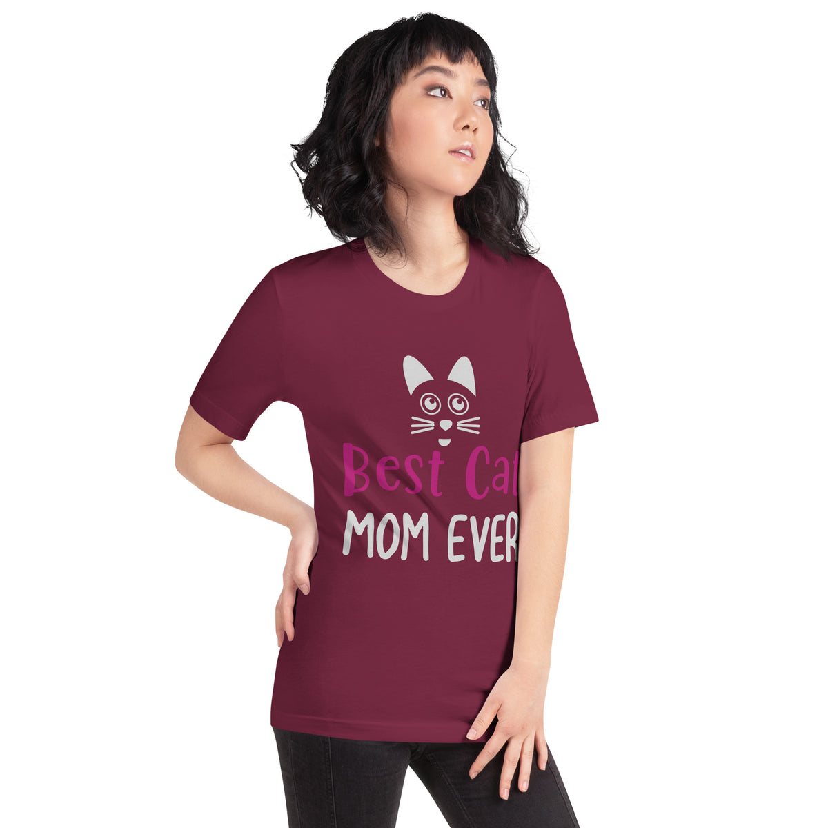 Best Cat Mom Ever – Cat Face Unisex T-Shirt