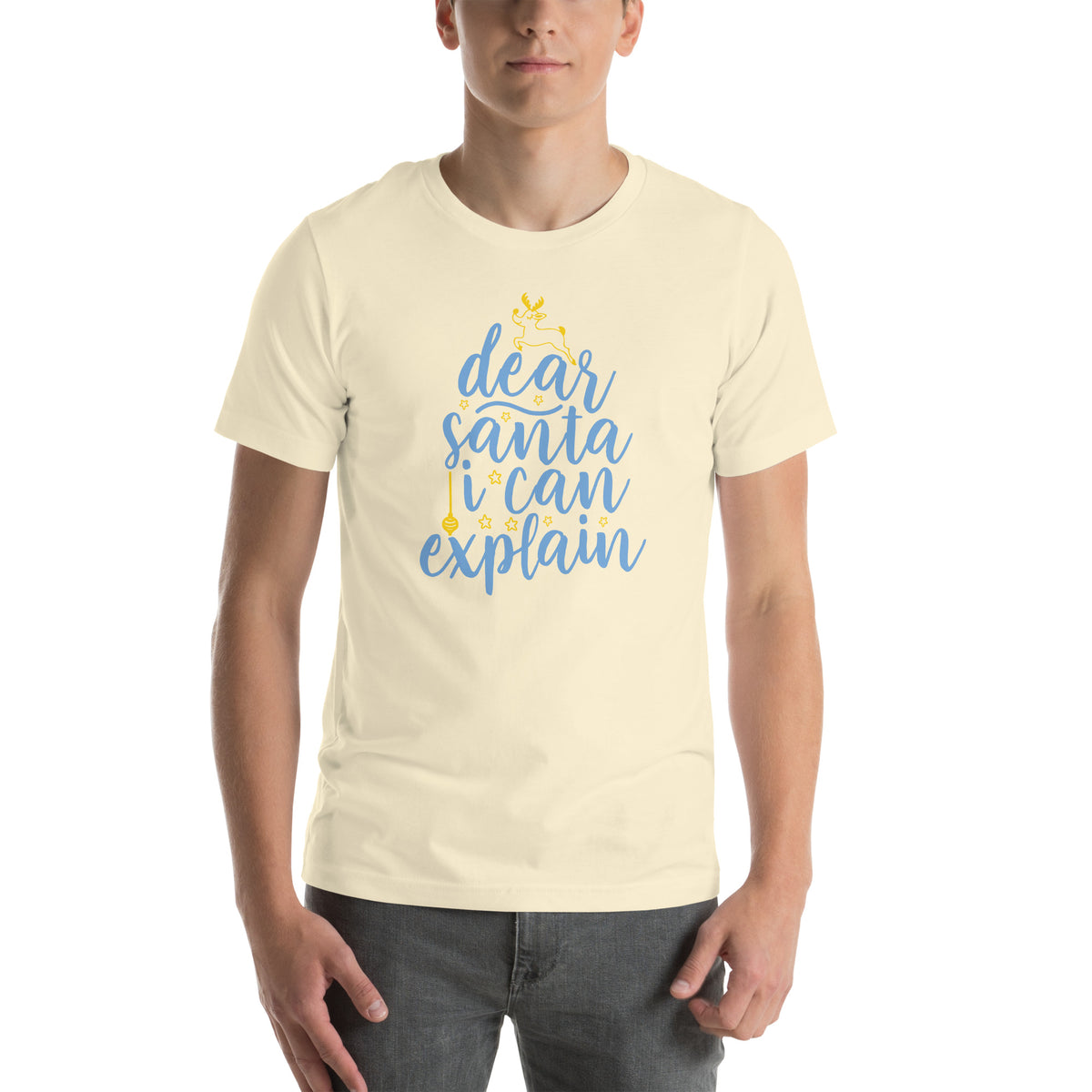 Dear Santa, I Can Explain Christmas – Tree Script Unisex T-Shirt