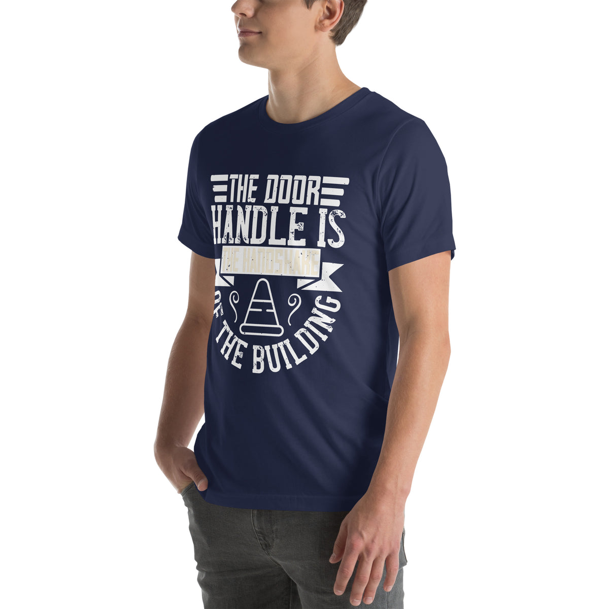 The Door Handle Is the Handshake of the Building Unisex T-Shirt
