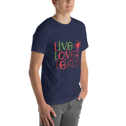 Live Love Teach Christmas – Sparkler Unisex T-Shirt