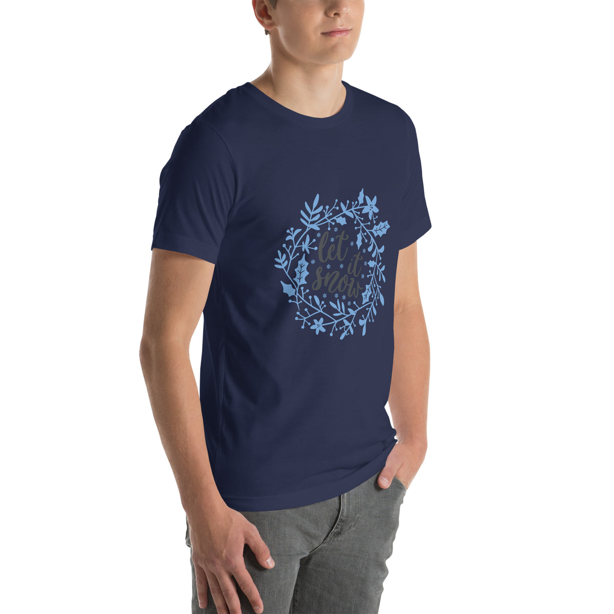 Let It Snow Christmas – Holly Wreath Unisex T-Shirt