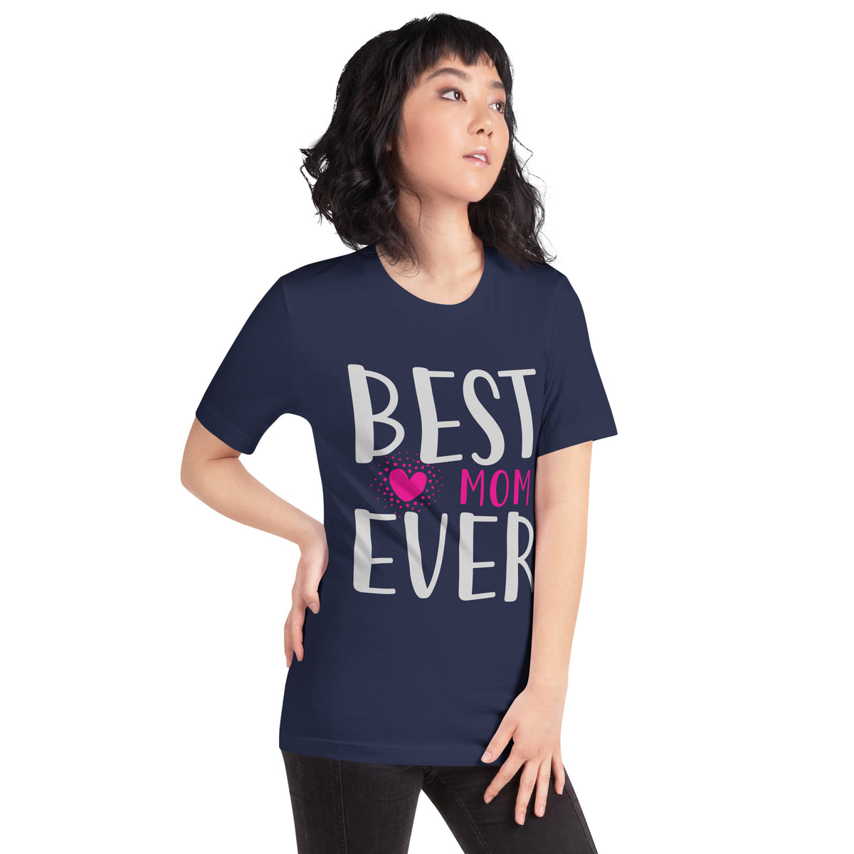 Best Mom Ever – Pink Heart Unisex T-Shirt