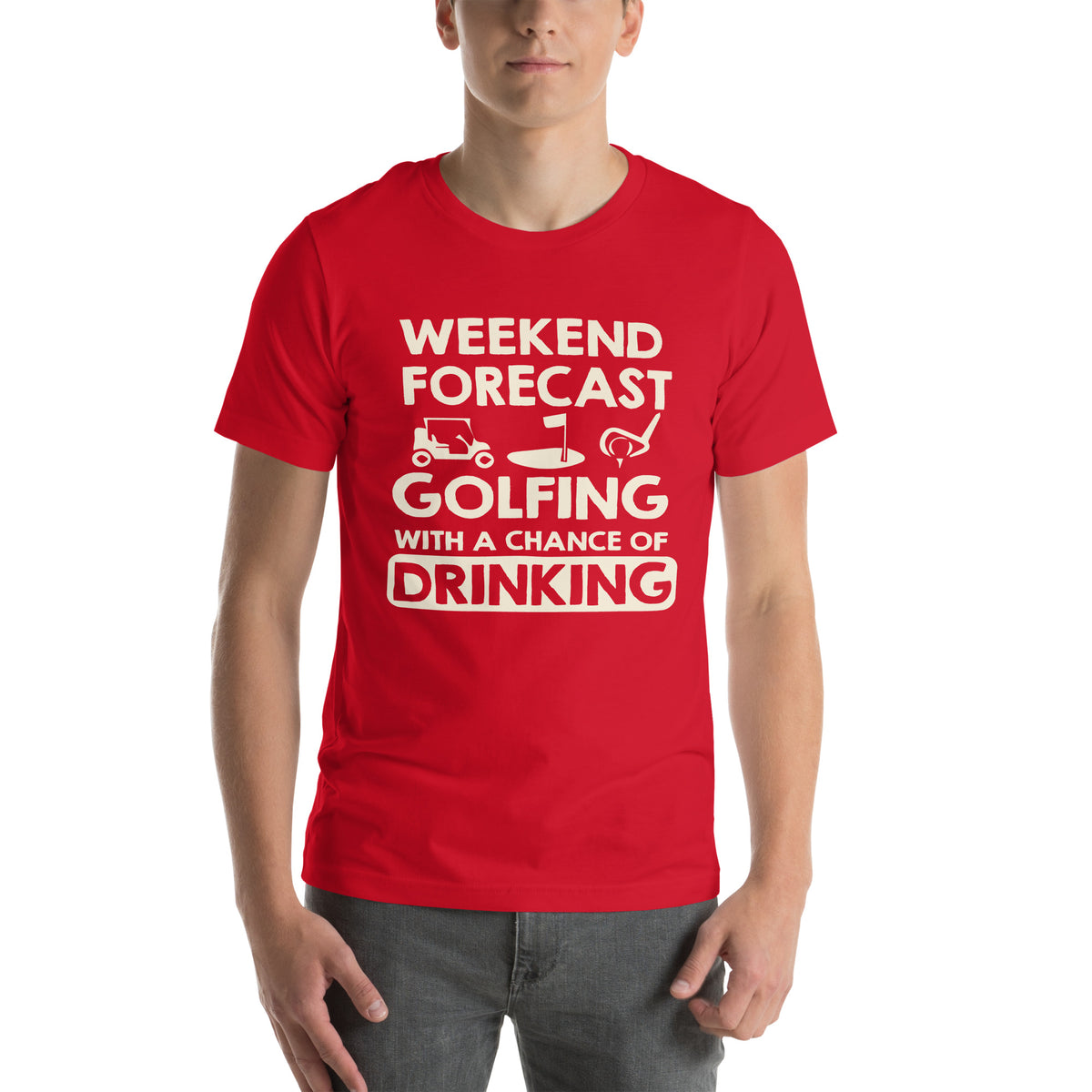 Weekend Forecast: Golfing with a Chance of Drinking Unisex T-Shirt
