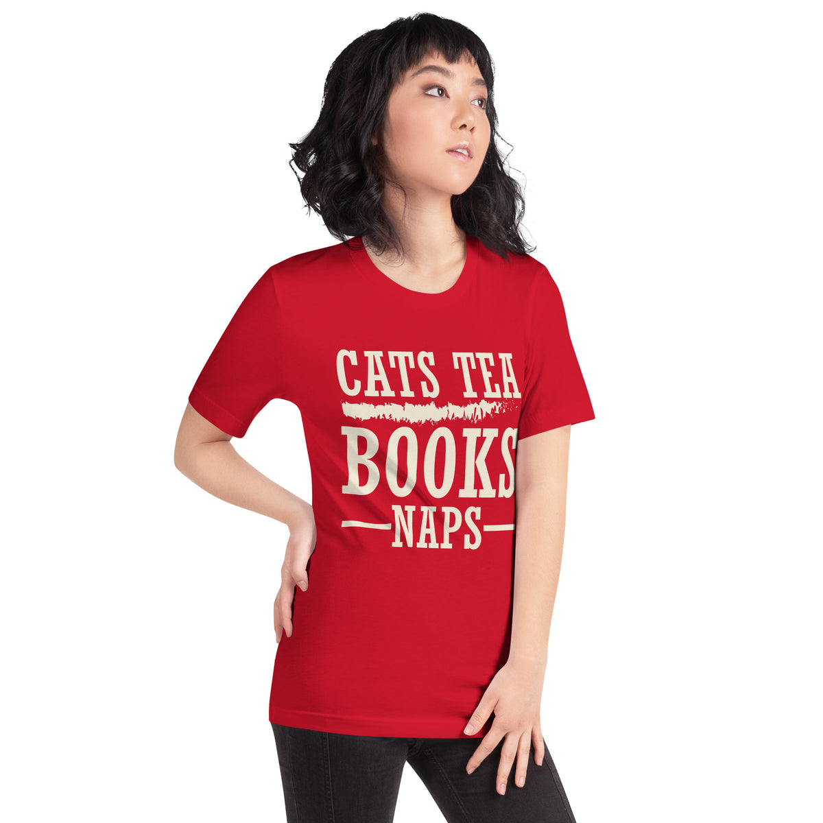 Cats Tea Books Naps Unisex T-Shirt