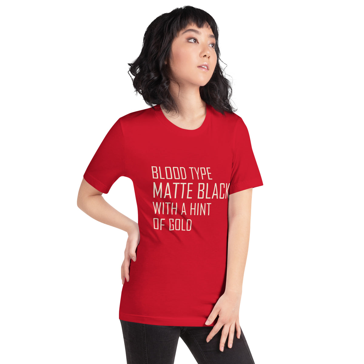 Blood Type Matte Black with a Hint of Gold Unisex T-Shirt