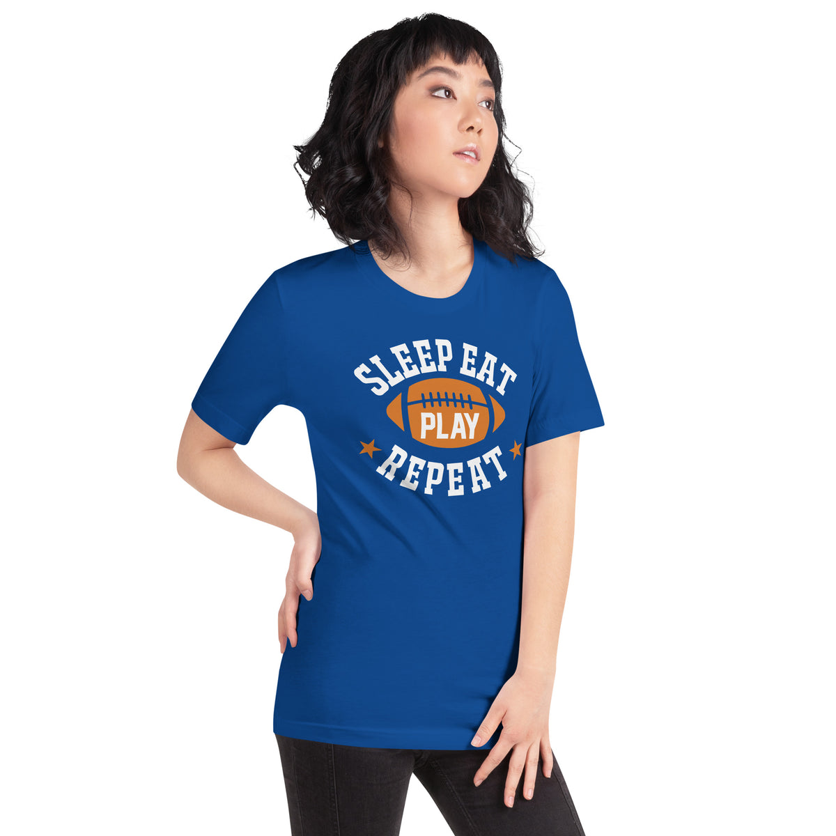 Sleep Eat Play Repeat Football Unisex T-Shirt