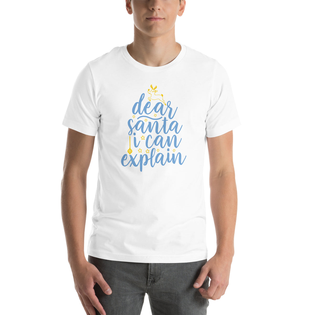 Dear Santa, I Can Explain Christmas – Tree Script Unisex T-Shirt