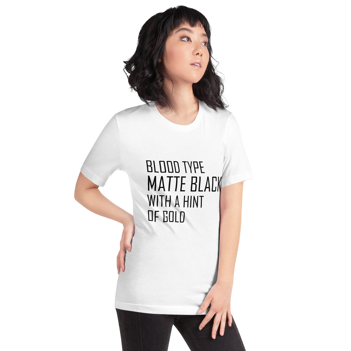 Blood Type Matte Black with a Hint of Gold Unisex T-Shirt