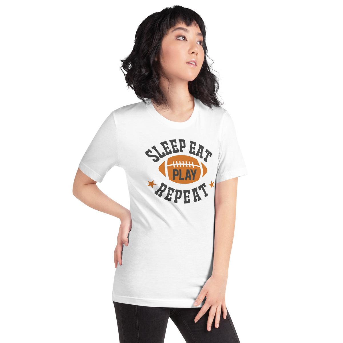 Sleep Eat Play Repeat Football Unisex T-Shirt