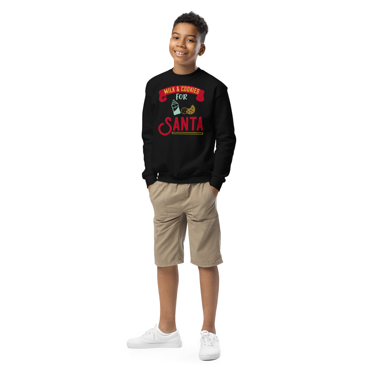 Milk & Cookies for Santa Christmas Kids Sweatshirt