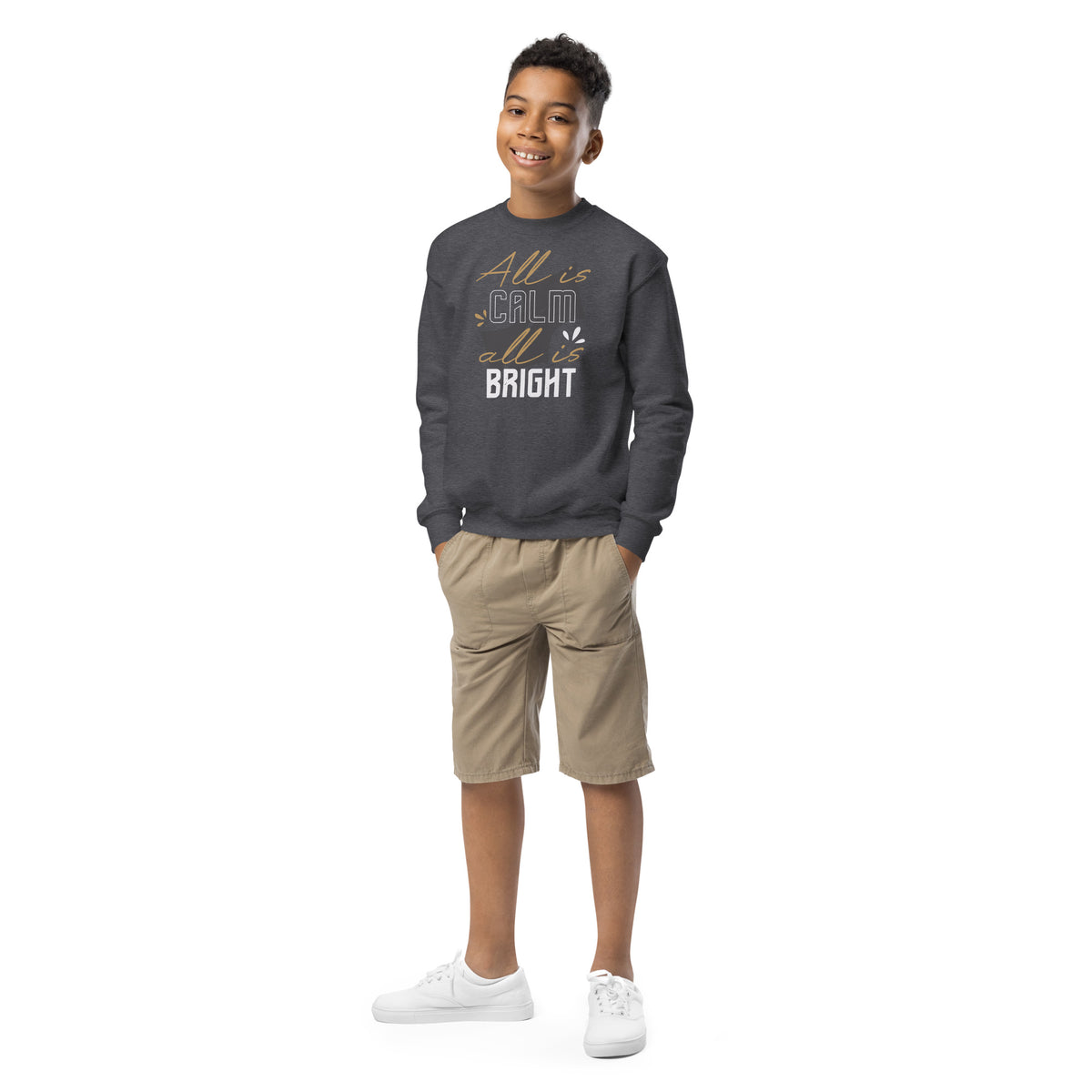 All Is Calm, All Is Bright Christmas Kids Sweatshirt