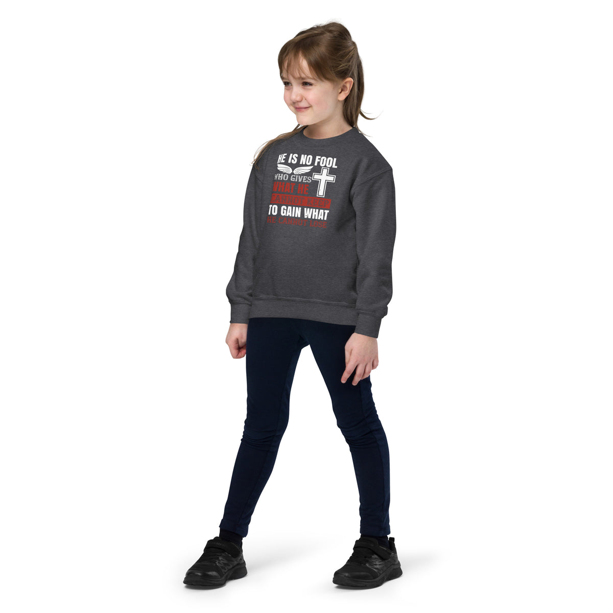 He Is No Fool Who Gives What He Cannot Keep Christian Kids Sweatshirt