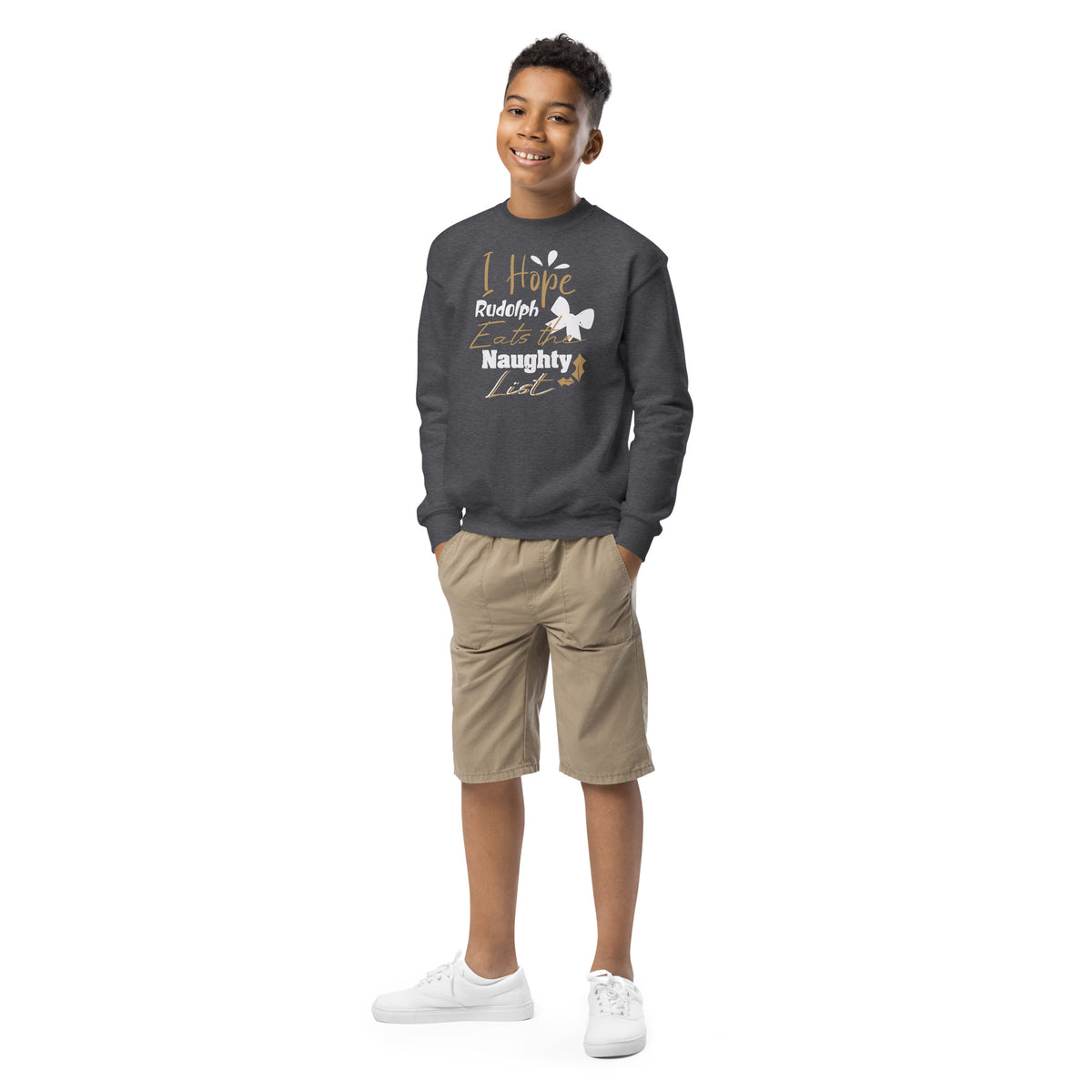 I Hope Rudolph Eats the Naughty List Christmas Kids Sweatshirt