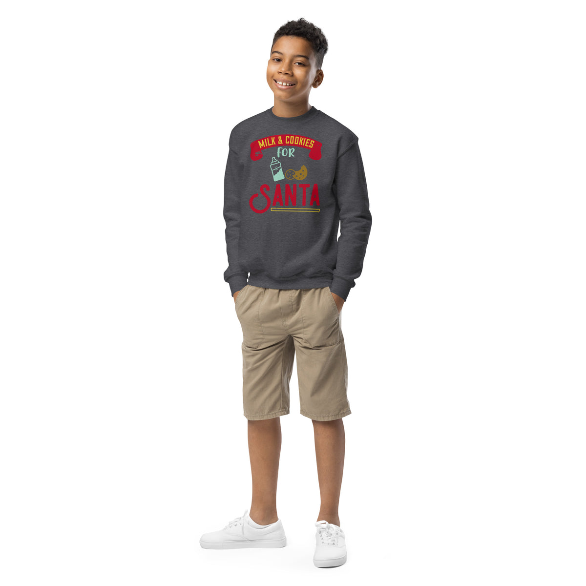 Milk & Cookies for Santa Christmas Kids Sweatshirt
