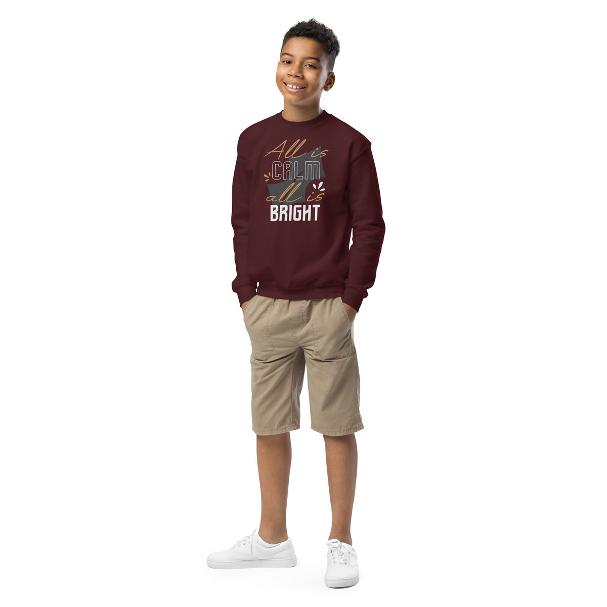 All Is Calm, All Is Bright Christmas Kids Sweatshirt