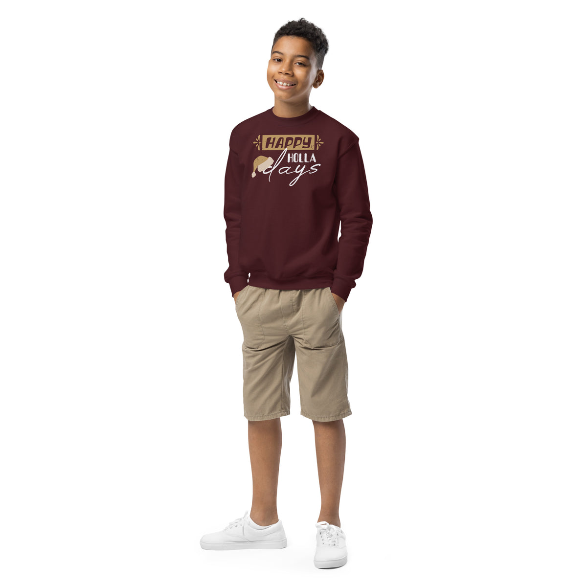 Happy Holla Days Christmas Kids Sweatshirt