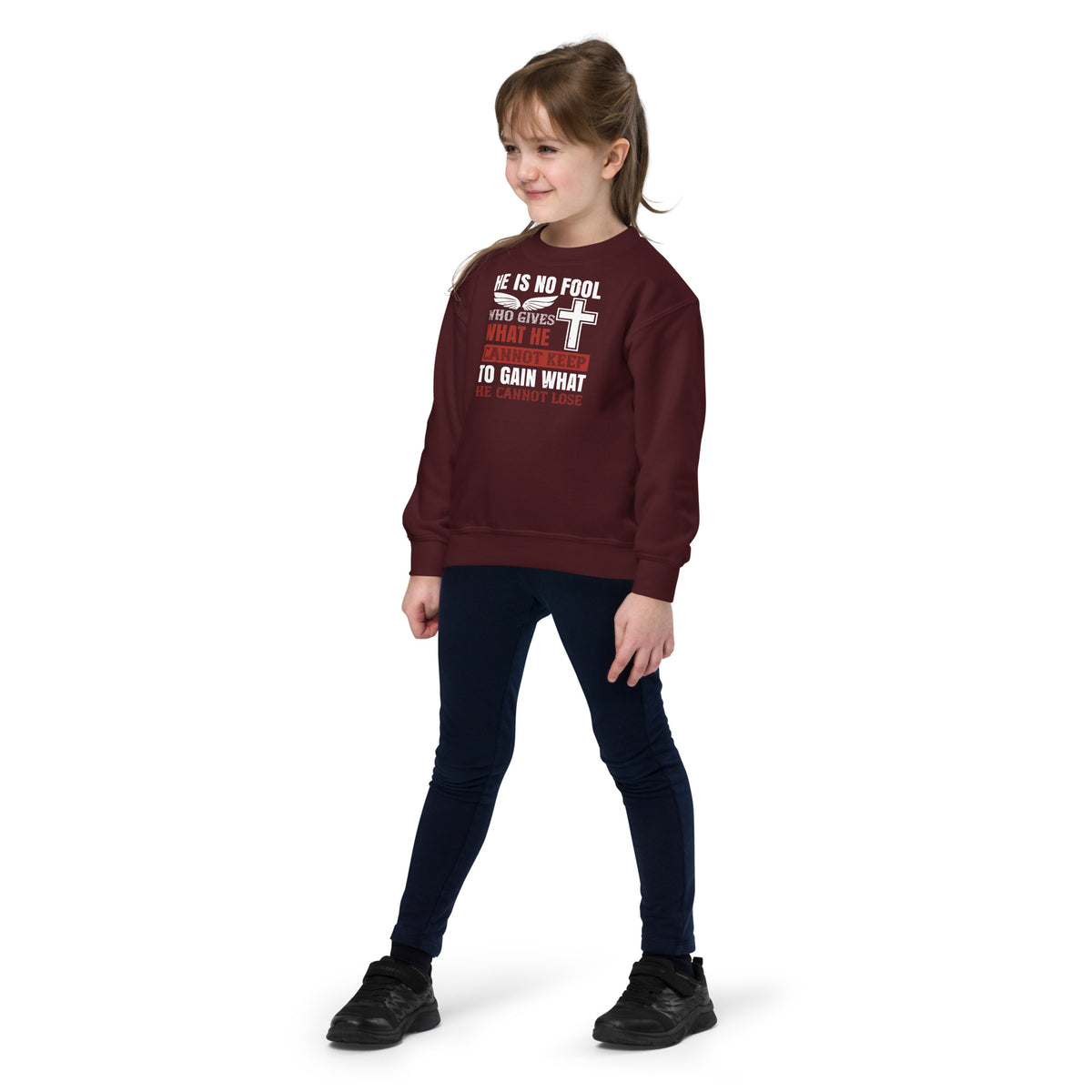 He Is No Fool Who Gives What He Cannot Keep Christian Kids Sweatshirt