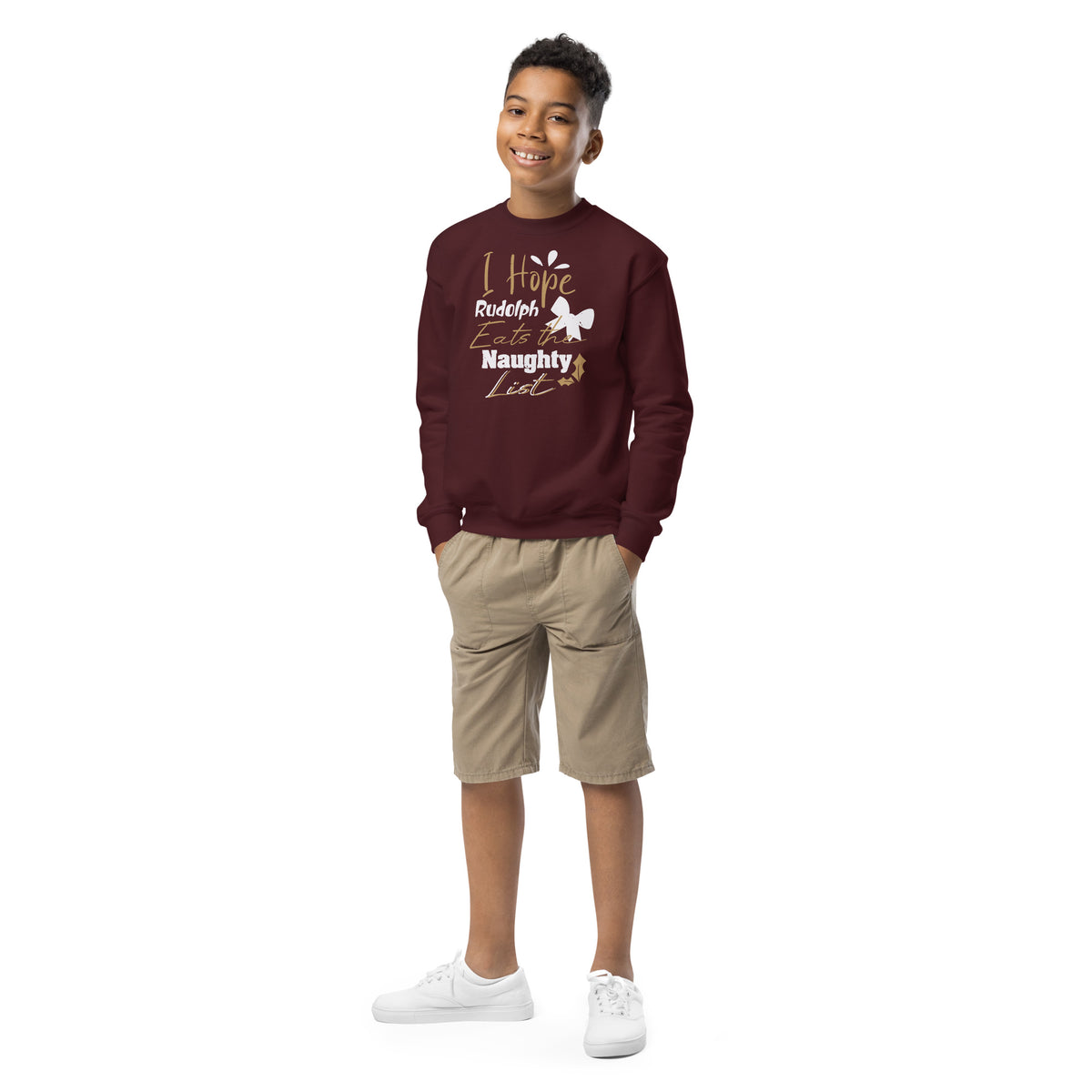 I Hope Rudolph Eats the Naughty List Christmas Kids Sweatshirt