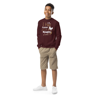 I Hope Rudolph Eats the Naughty List Christmas Kids Sweatshirt