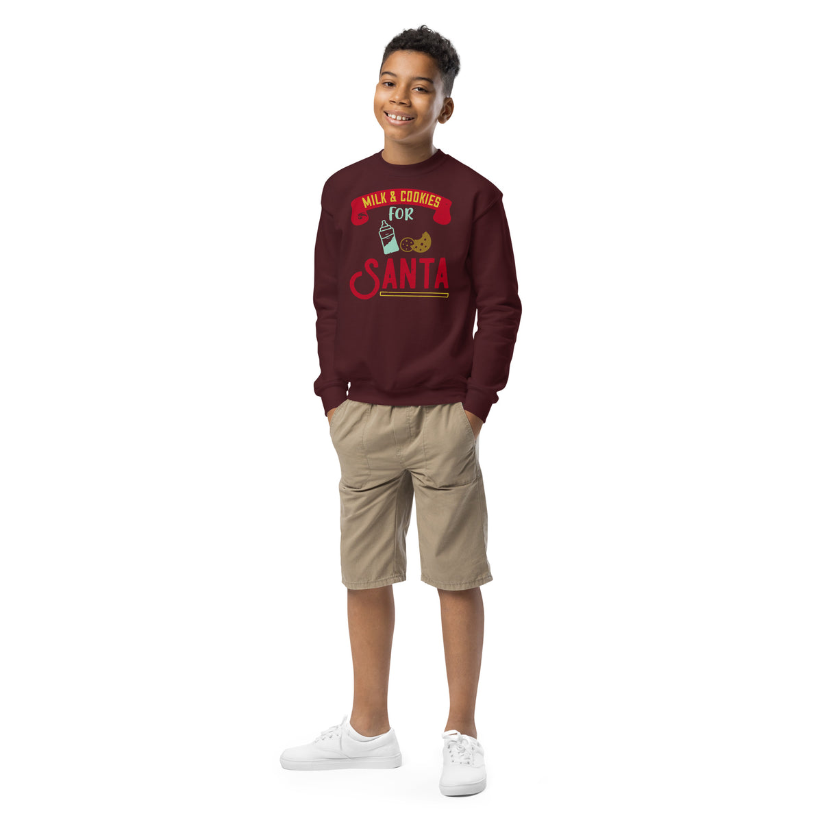 Milk & Cookies for Santa Christmas Kids Sweatshirt