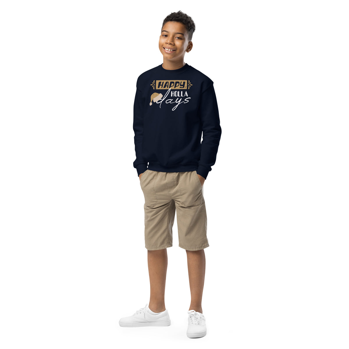 Happy Holla Days Christmas Kids Sweatshirt