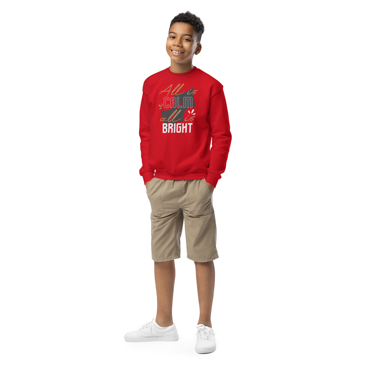 All Is Calm, All Is Bright Christmas Kids Sweatshirt