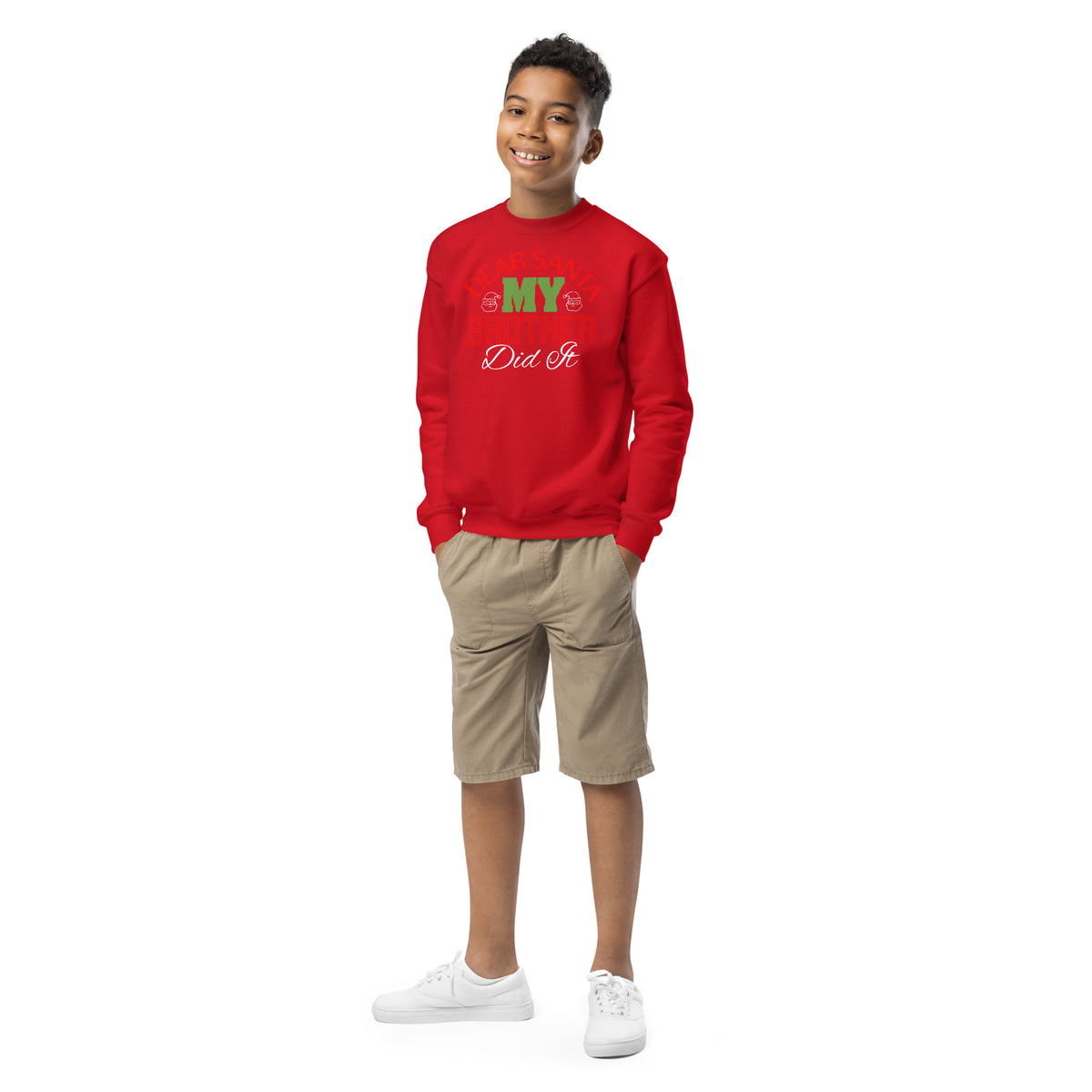 Dear Santa, My Brother Did It Christmas Kids Sweatshirt