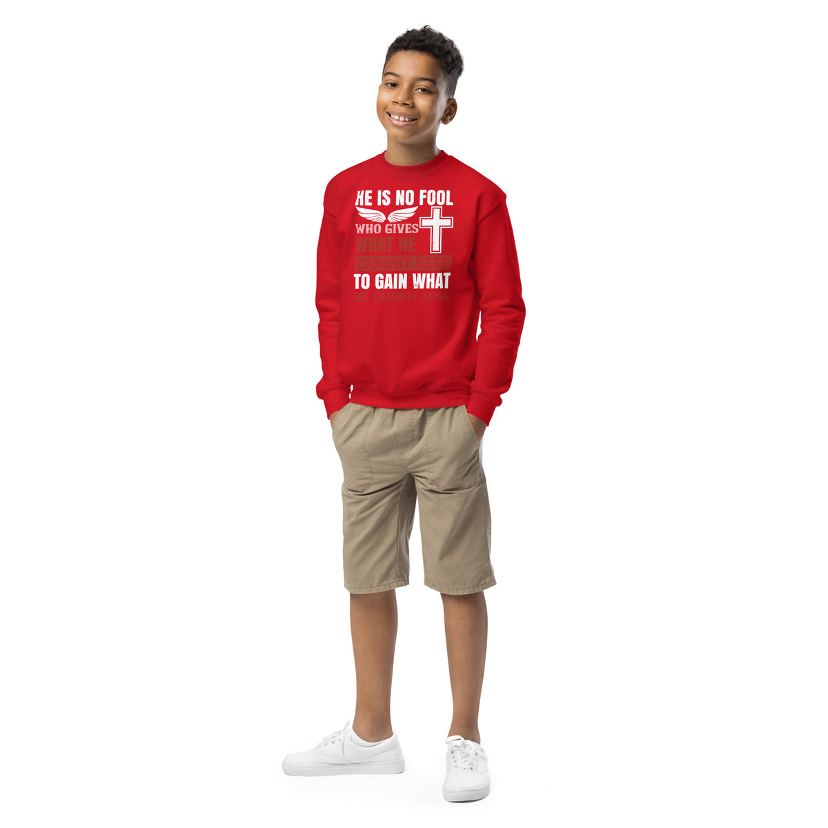 He Is No Fool Who Gives What He Cannot Keep Christian Kids Sweatshirt