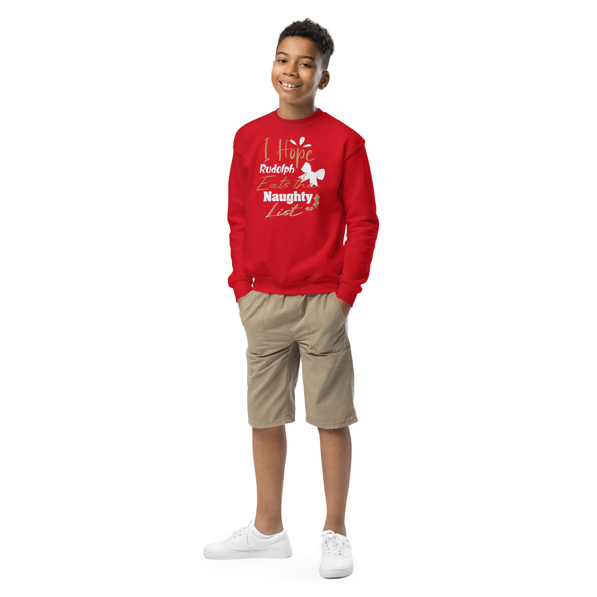I Hope Rudolph Eats the Naughty List Christmas Kids Sweatshirt