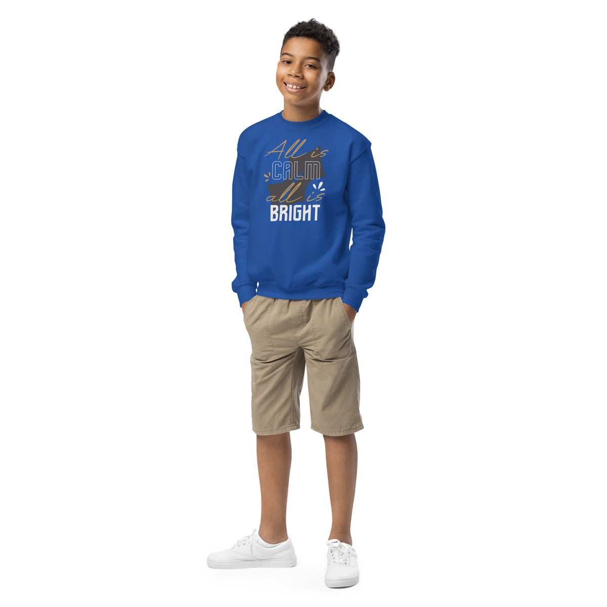 All Is Calm, All Is Bright Christmas Kids Sweatshirt