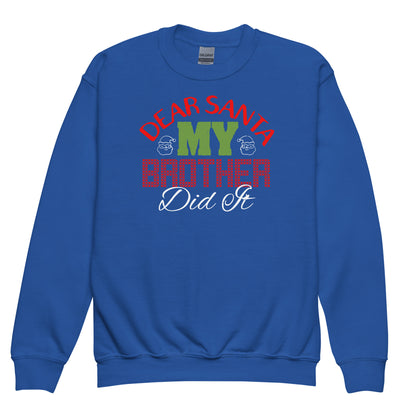 Dear Santa, My Brother Did It Christmas Kids Sweatshirt