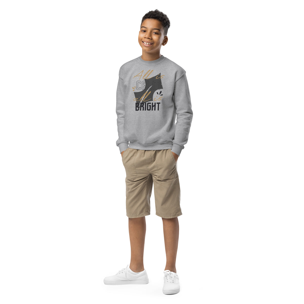 All Is Calm, All Is Bright Christmas Kids Sweatshirt