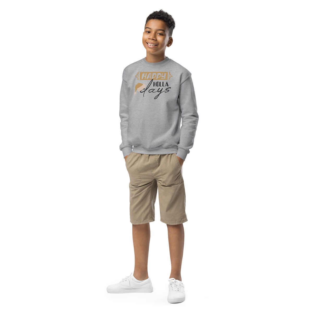 Happy Holla Days Christmas Kids Sweatshirt