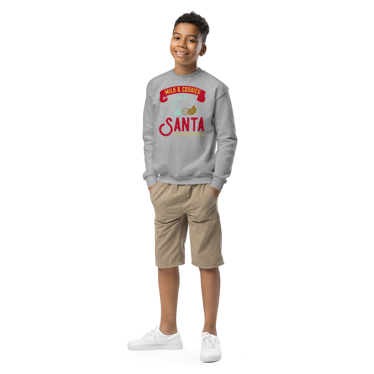 Milk & Cookies for Santa Christmas Kids Sweatshirt