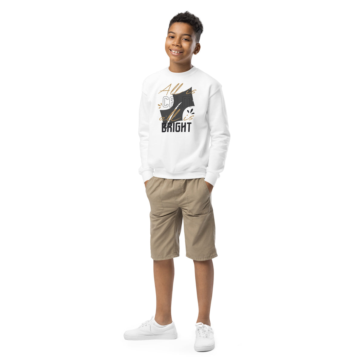 All Is Calm, All Is Bright Christmas Kids Sweatshirt