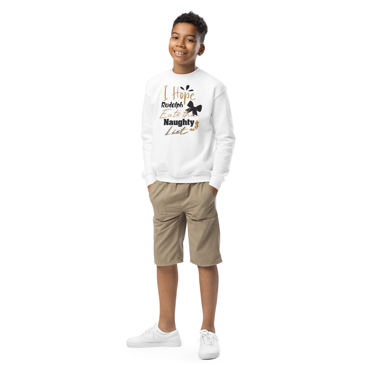 I Hope Rudolph Eats the Naughty List Christmas Kids Sweatshirt