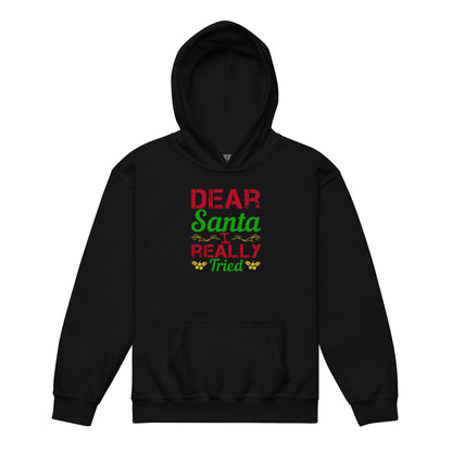 Dear Santa, I Really Tried Christmas Kids Hoodie