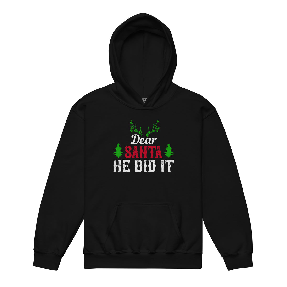 Dear Santa, He Did It Christmas Kids Hoodie
