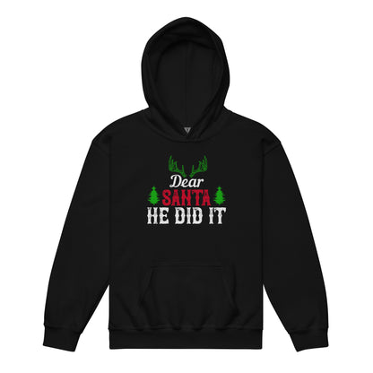 Dear Santa, He Did It Christmas Kids Hoodie