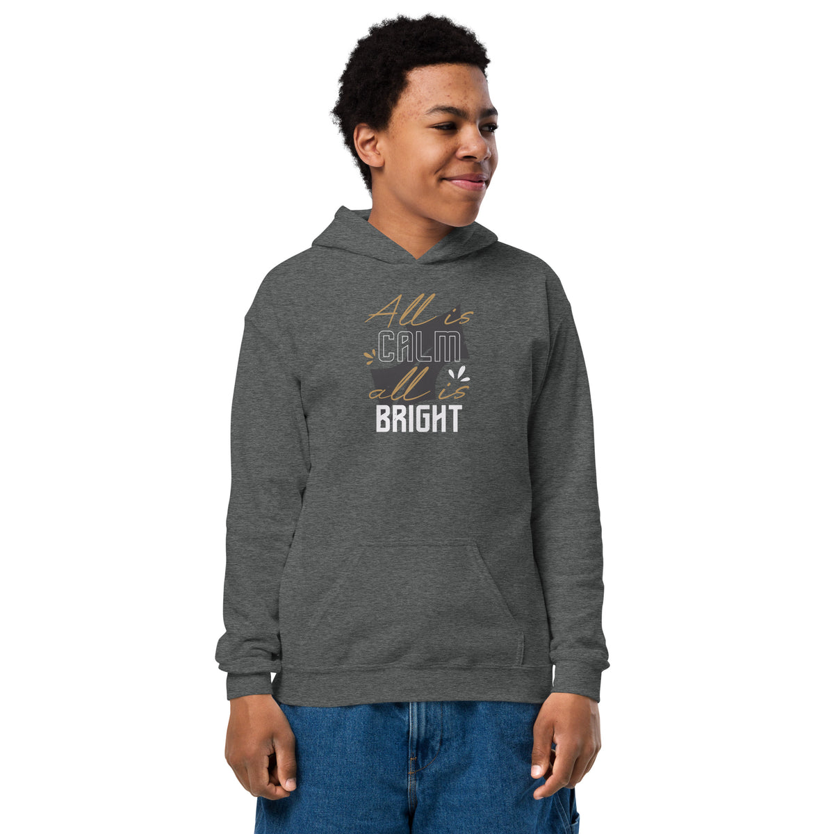 All Is Calm, All Is Bright Christmas Kids Hoodie